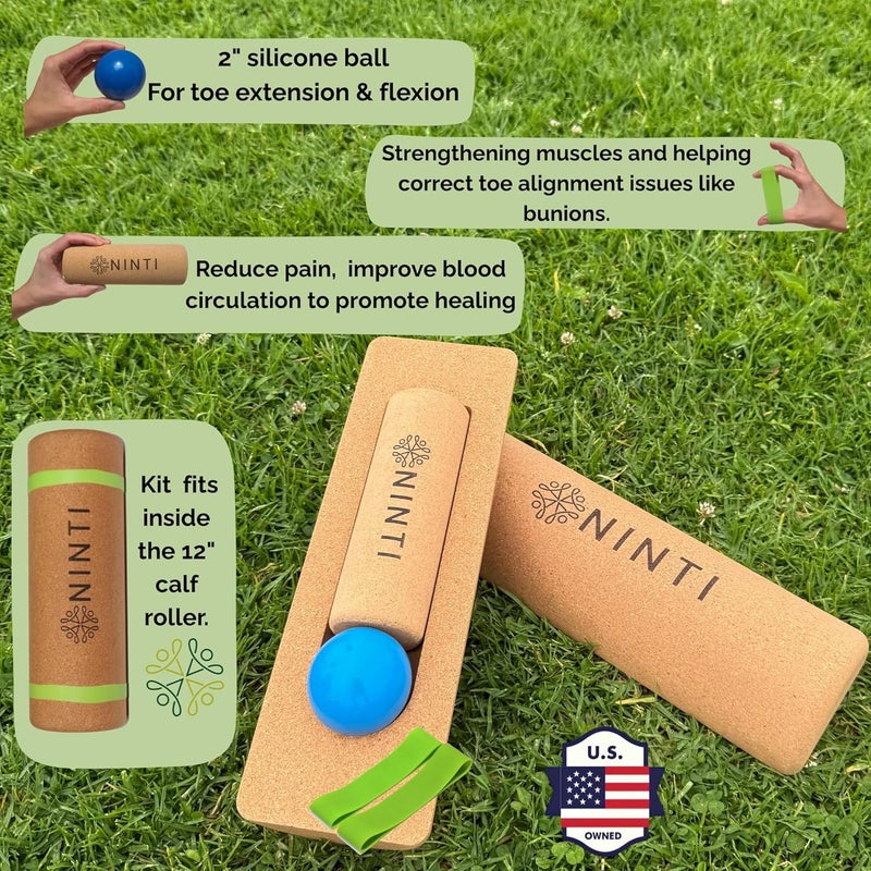 NINTI Balance Board - Premium Cork Balancing Board & Foot Strengthener for Enhanced Foot Function | Unique Design for Balance Stability & Foot Strength | Improve Mobility & Prevent Falls | Balance Trainer - Image 2